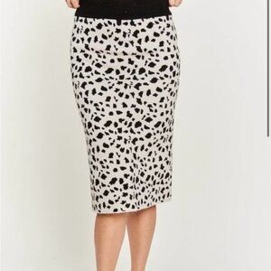 Jade by Jane leopard Midi sweater knit skirt 1X new
